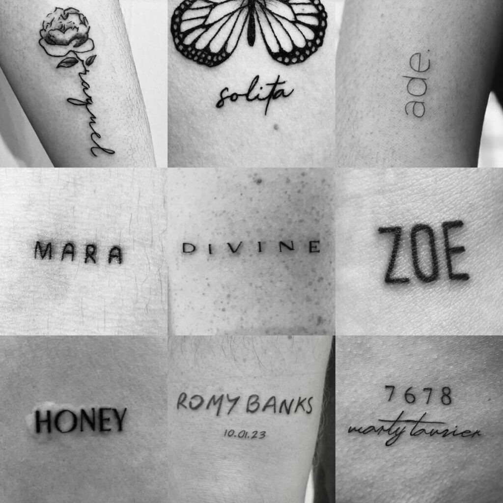 Fine Line Name Tattoo in Vancouver BC