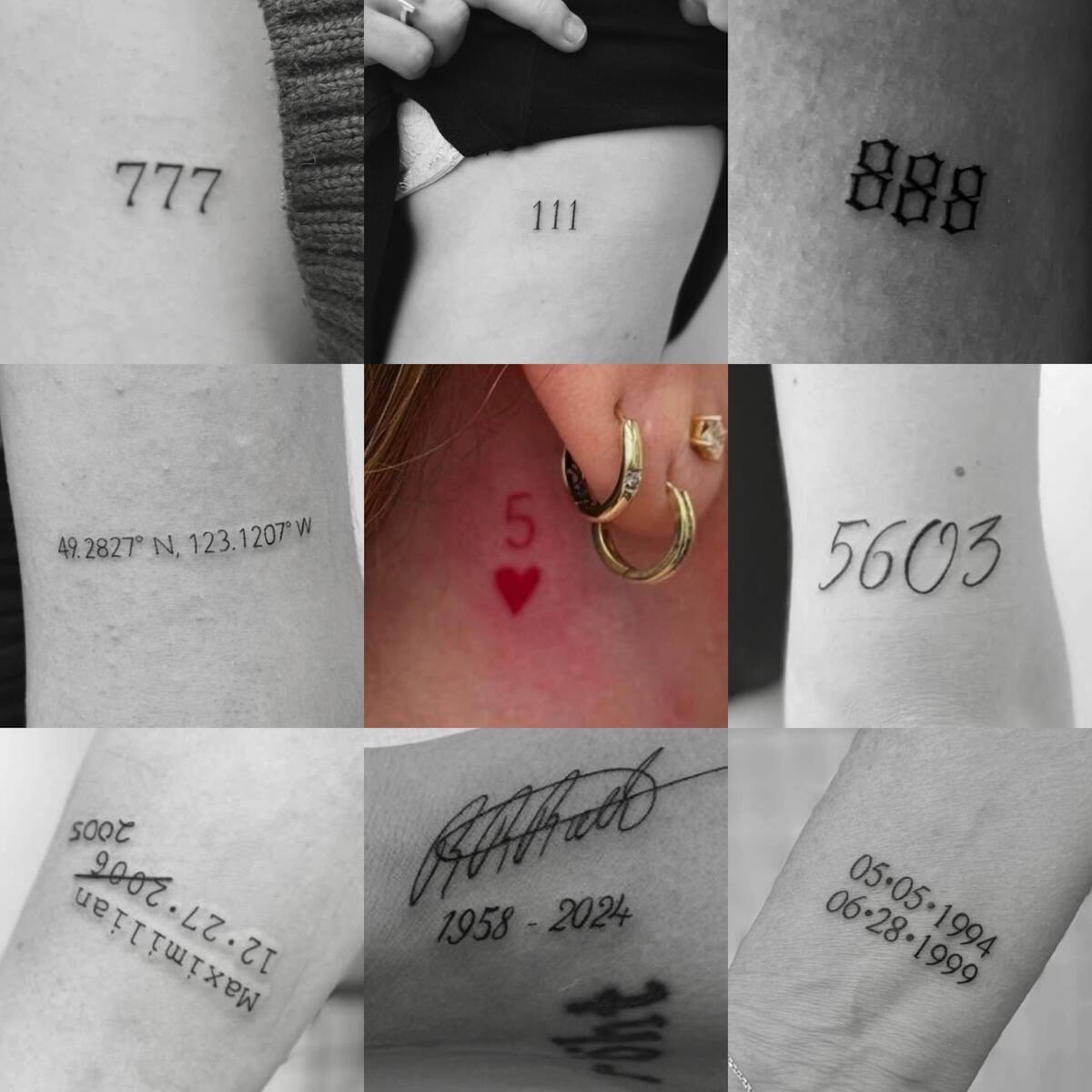 Fine Line Number Tattoo Vancouver BC