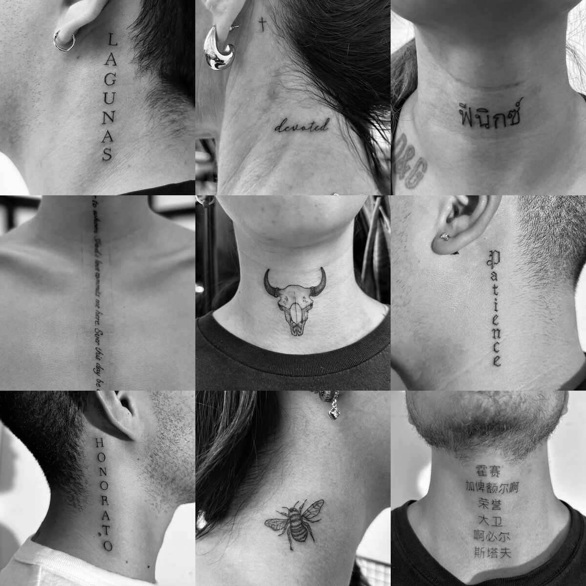 Fine Line Neck Tattoo Artist Vancouver BC
