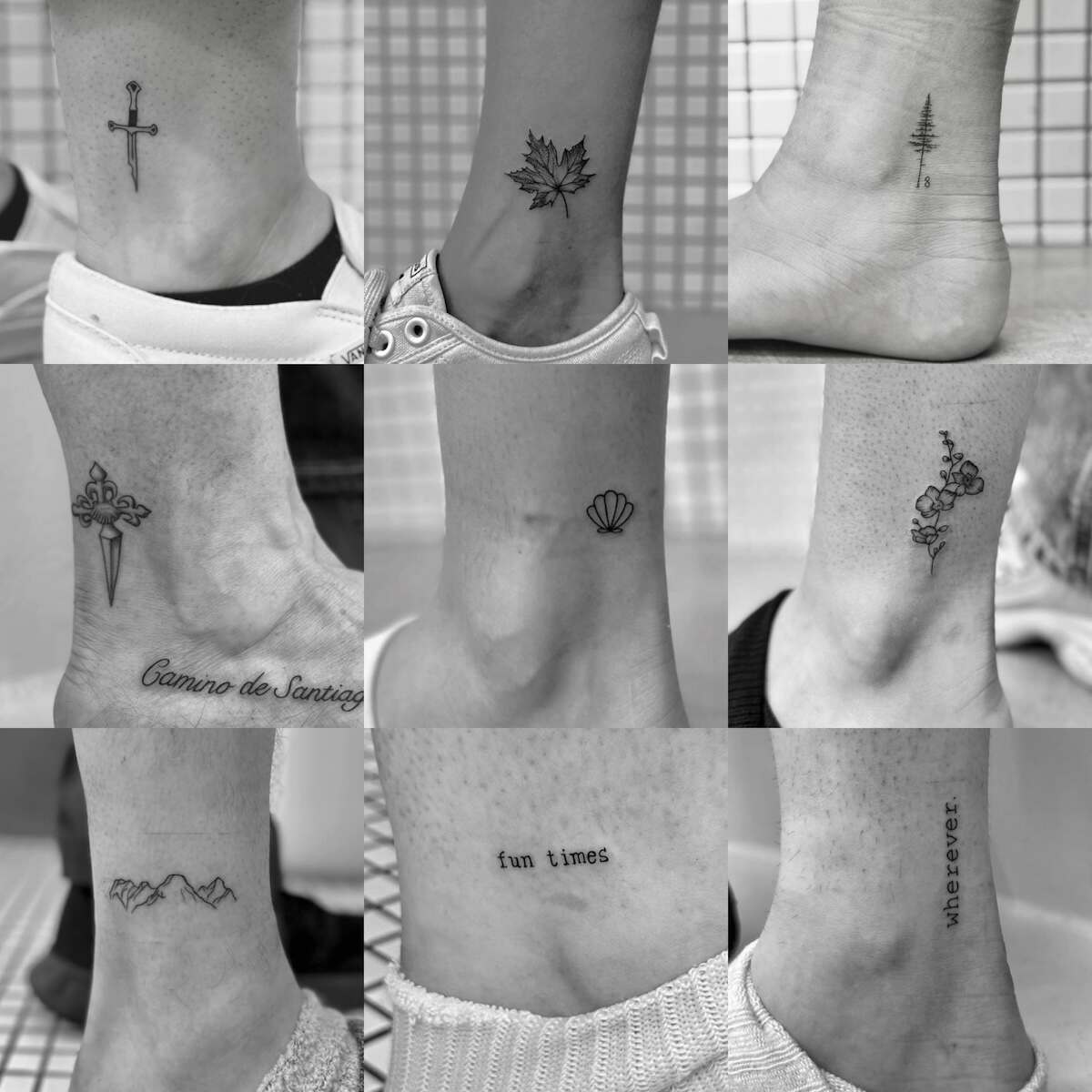 Fine Line Ankle Tattoo Vancouver BC